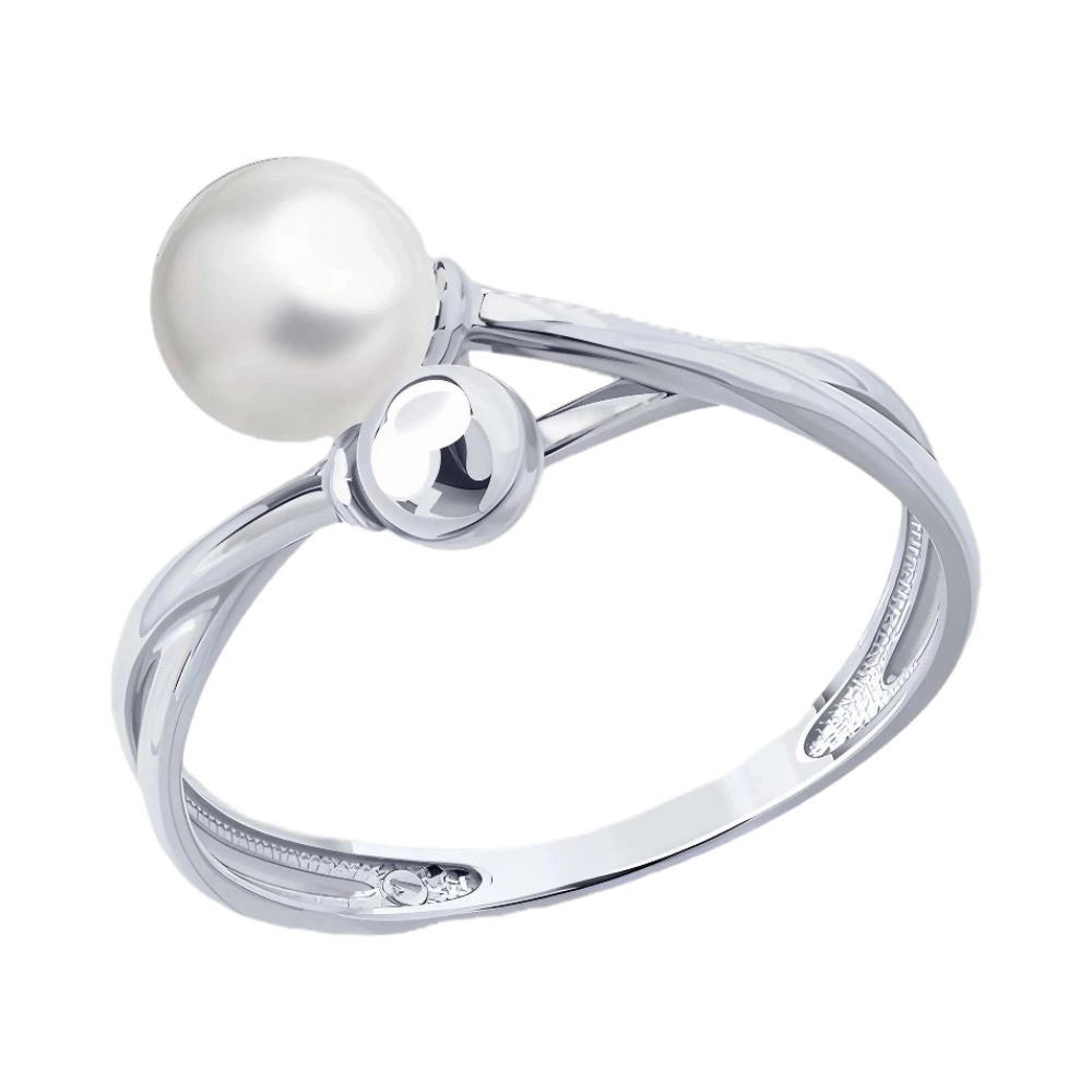Ювелирное изделие - Кольцо из серебра с жемчугом в магазине Best-Gold 152501