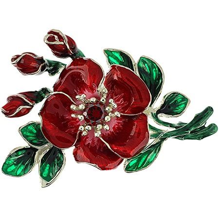 Брошь из серебра с фианитами и эмалью Ювелирное изделие - Брошь из серебра с фианитами и эмалью в магазине Best-Gold 126286