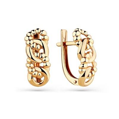 Ювелирное изделие - Серьги из красного золота в магазине Best-Gold 033690