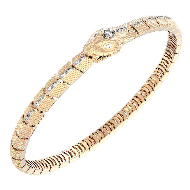 Браслет из красного золота с бриллиантами Ювелирное изделие - Браслет из красного золота с бриллиантами в магазине Best-Gold 149385