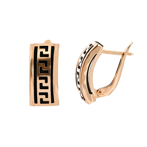 Ювелирное изделие - Серьги из красного золота с каучуком в магазине Best-Gold 023095