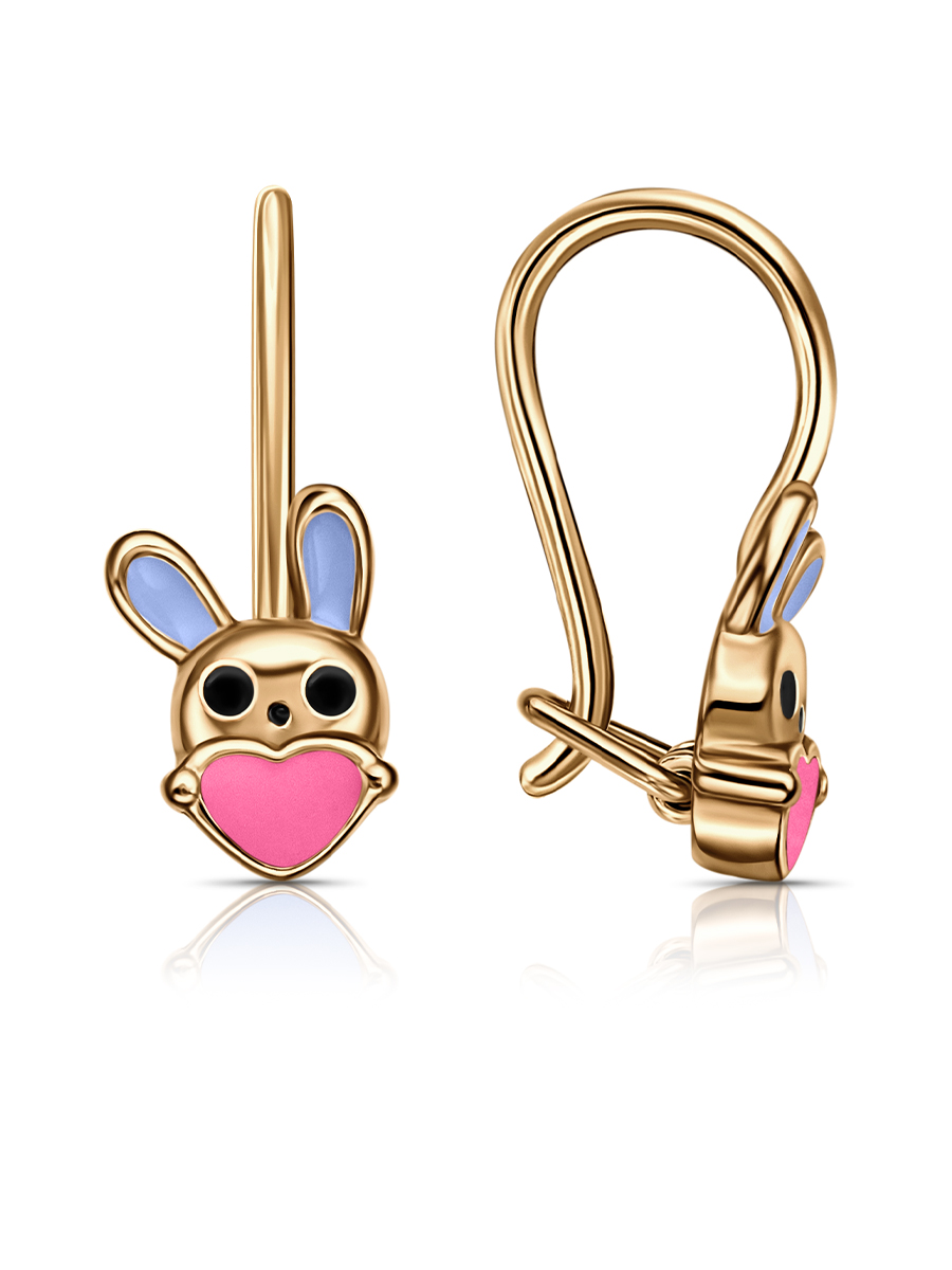 Серьги из красного золота с эмалью Ювелирное изделие - Серьги из красного золота с эмалью в магазине Best-Gold 134472