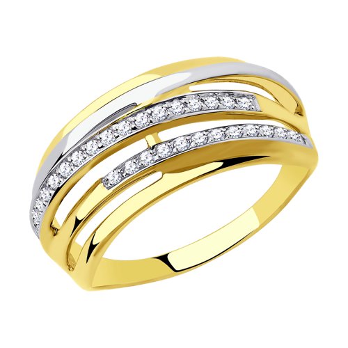 Ювелирное изделие - Кольцо из желтого золота с фианитами в магазине Best-Gold 038533