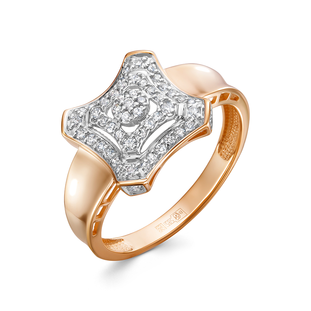 Кольцо из красного золота с бриллиантами Ювелирное изделие - Кольцо из красного золота с бриллиантами в магазине Best-Gold 141493