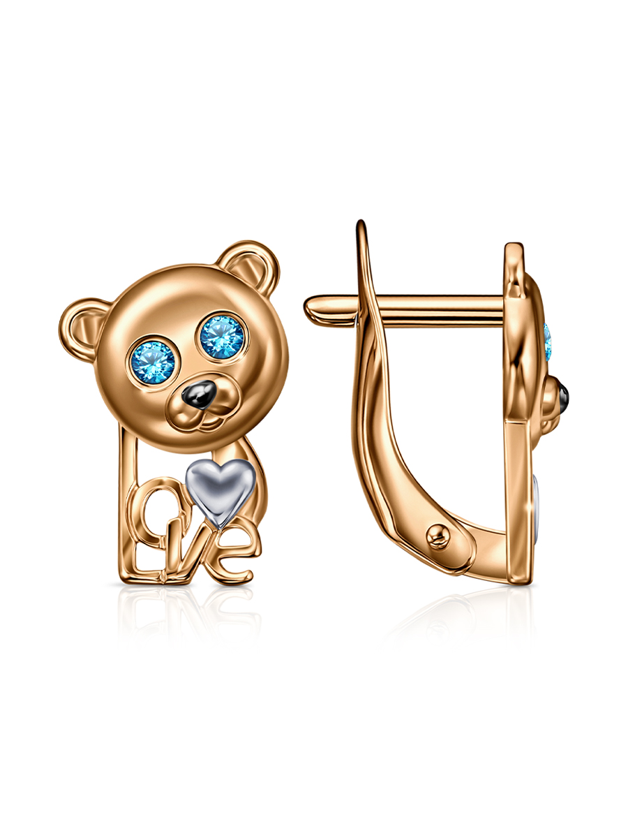 Ювелирное изделие - Серьги из красного золота с фианитами в магазине Best-Gold 150642