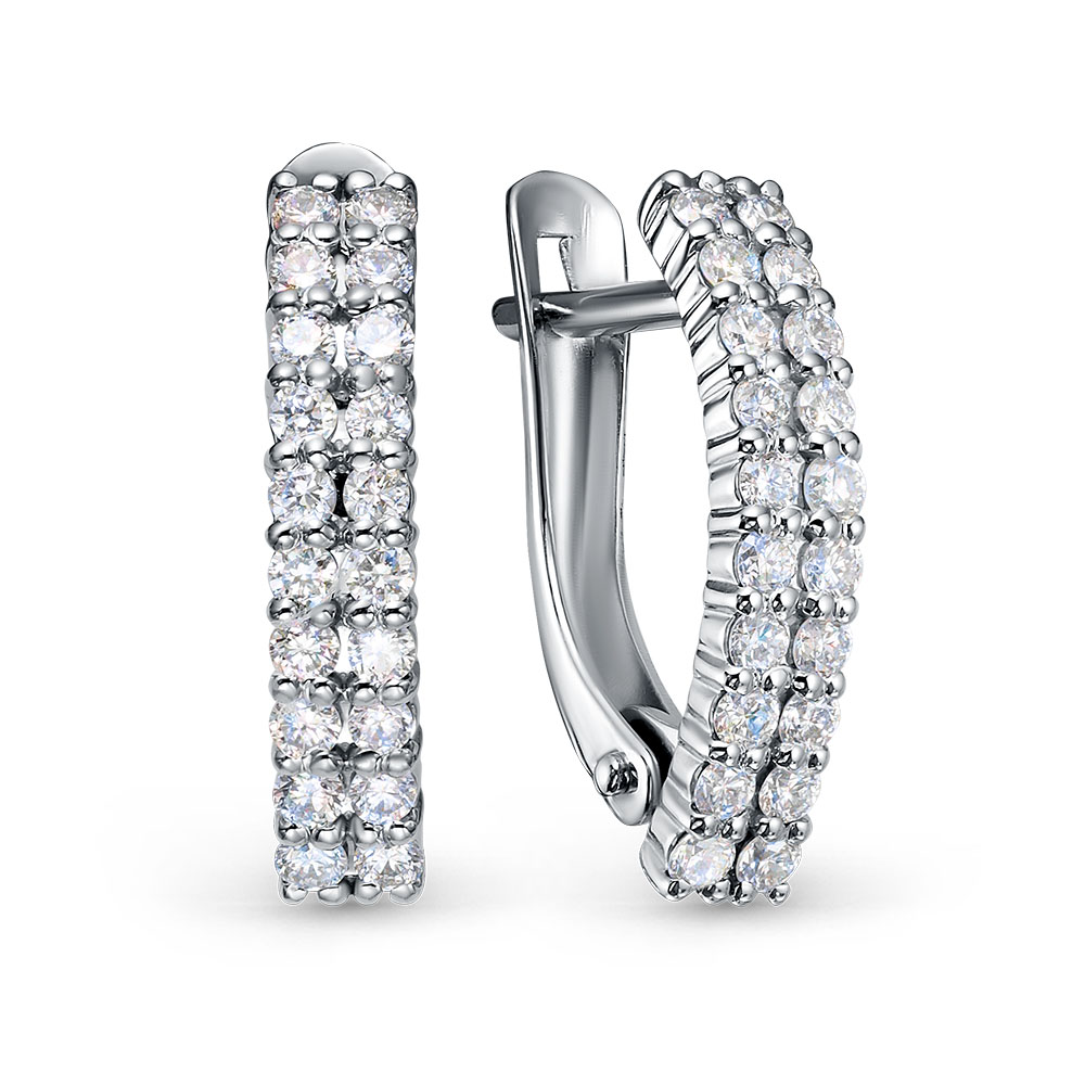 Серьги из белого золота с бриллиантами