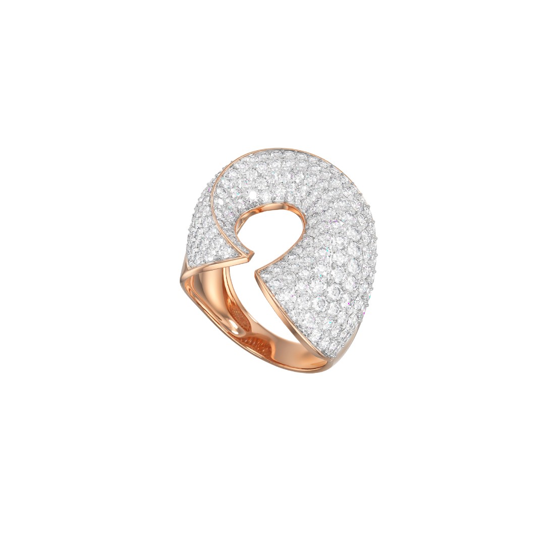 Кольцо из красного золота с фианитами Ювелирное изделие - Кольцо из красного золота с фианитами в магазине Best-Gold 030201