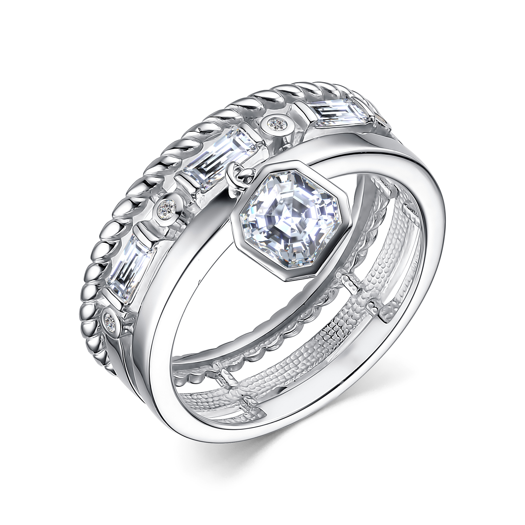 Кольцо из серебра с фианитами Ювелирное изделие - Кольцо из серебра с фианитами в магазине Best-Gold 134711