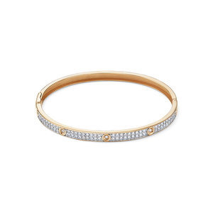 Ювелирное изделие - Жесткий браслет из красного золота с фианитами в магазине Best-Gold 152095