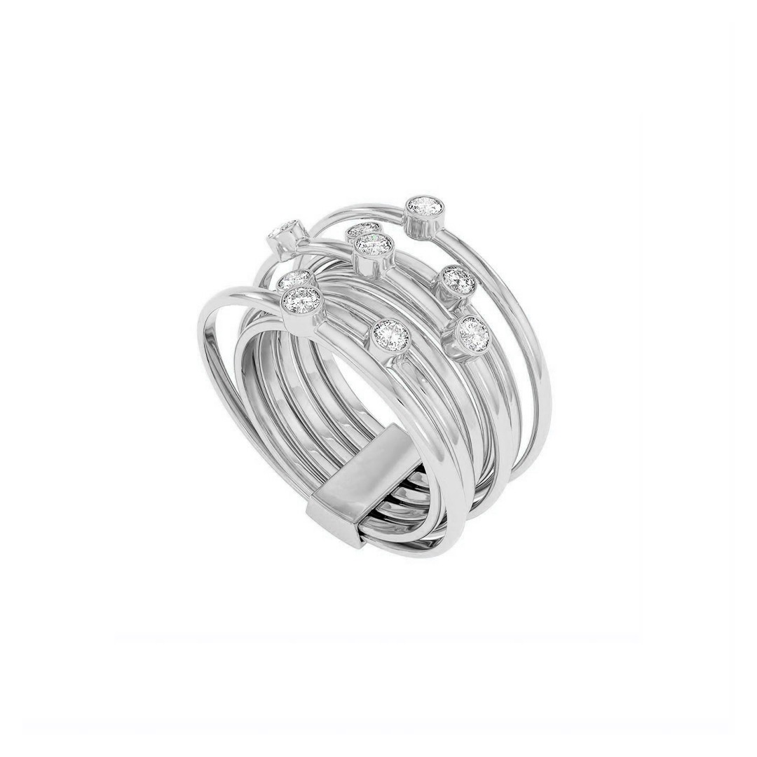 Ювелирное изделие - Кольцо из серебра с фианитами в магазине Best-Gold 036489