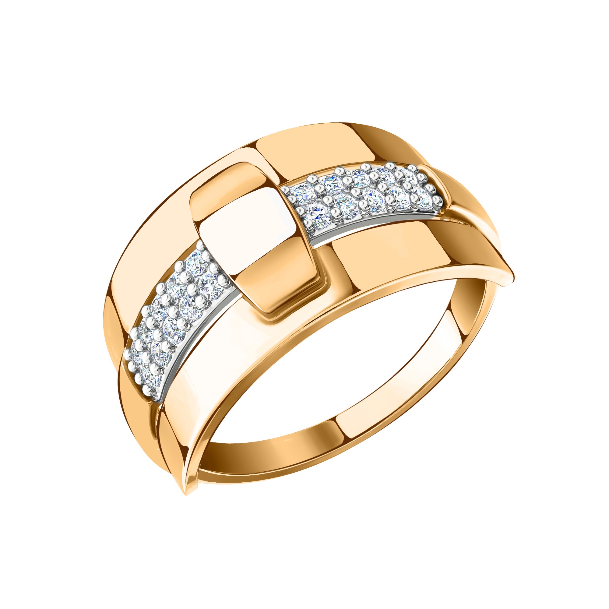 Ювелирное изделие - Кольцо в красном золоте с фианитом в магазине Best-Gold 126669