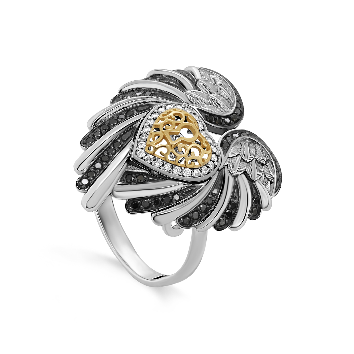 Ювелирное изделие - Кольцо из белого золота с бриллиантами в магазине Best-Gold 127438