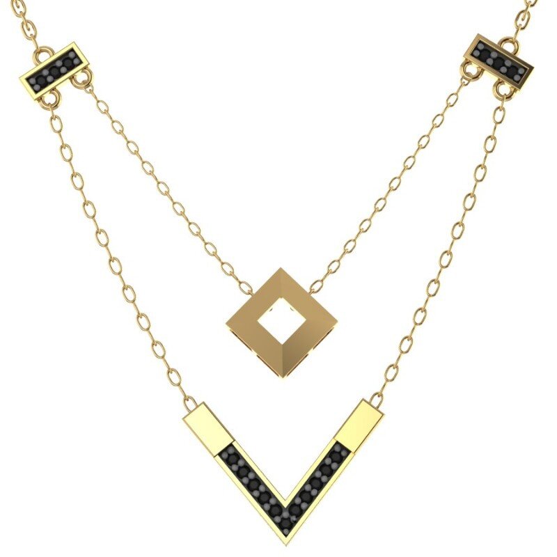 Ювелирное изделие - Колье из красного золота с фианитами в магазине Best-Gold 033896