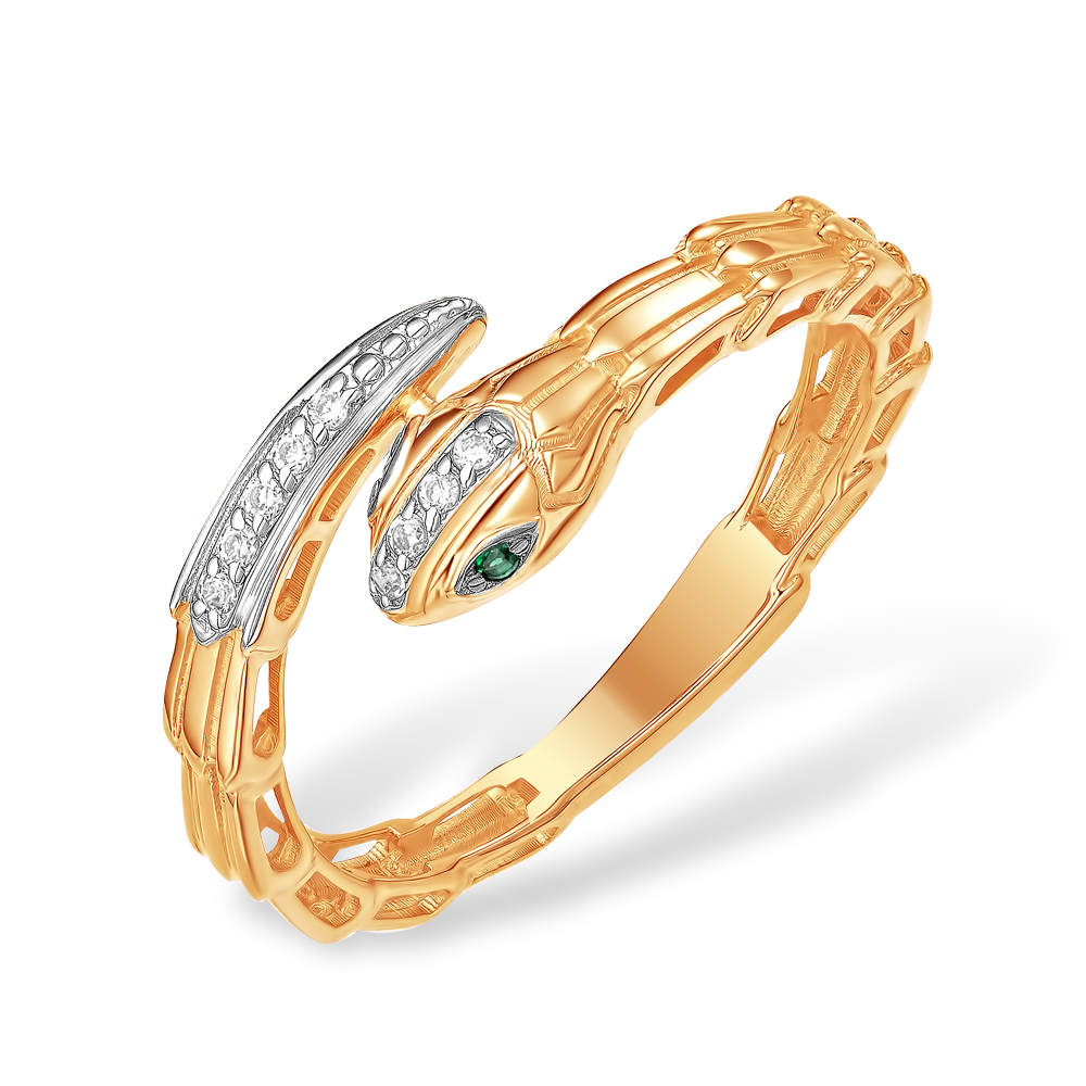 Кольцо из красного золота с фианитами Ювелирное изделие - Кольцо из красного золота с фианитами в магазине Best-Gold 129216