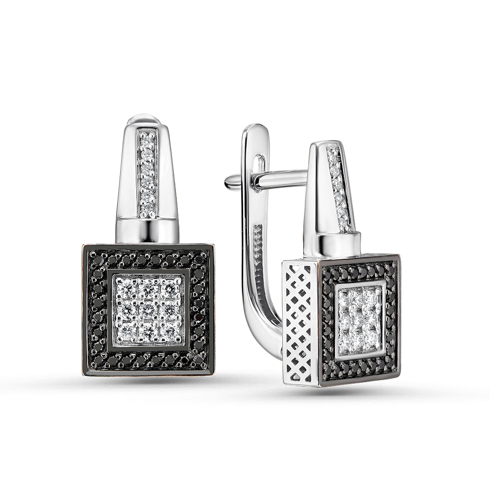 Ювелирное изделие - Серьги из белого золота с бриллиантами в магазине Best-Gold 151914