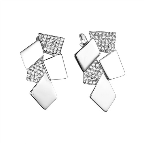 Серьги из серебра с фианитами Ювелирное изделие - Серьги из серебра с фианитами в магазине Best-Gold 121189