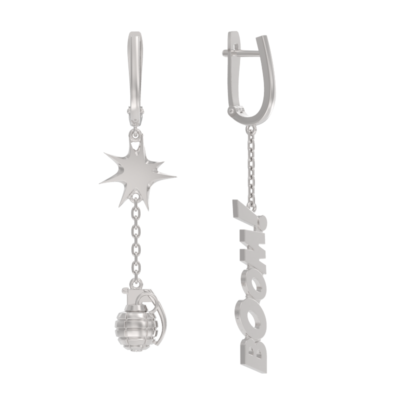 Ювелирное изделие - Серьги из серебра в магазине Best-Gold 111274