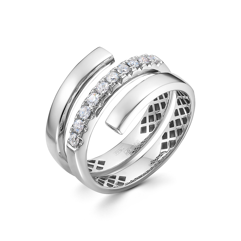 Ювелирное изделие - Кольцо из белого золота с бриллиантами в магазине Best-Gold 153561