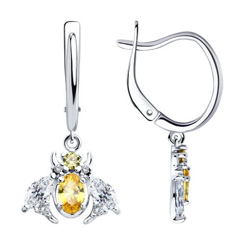 Серьги из серебра с фианитами Ювелирное изделие - Серьги из серебра с фианитами в магазине Best-Gold 123920