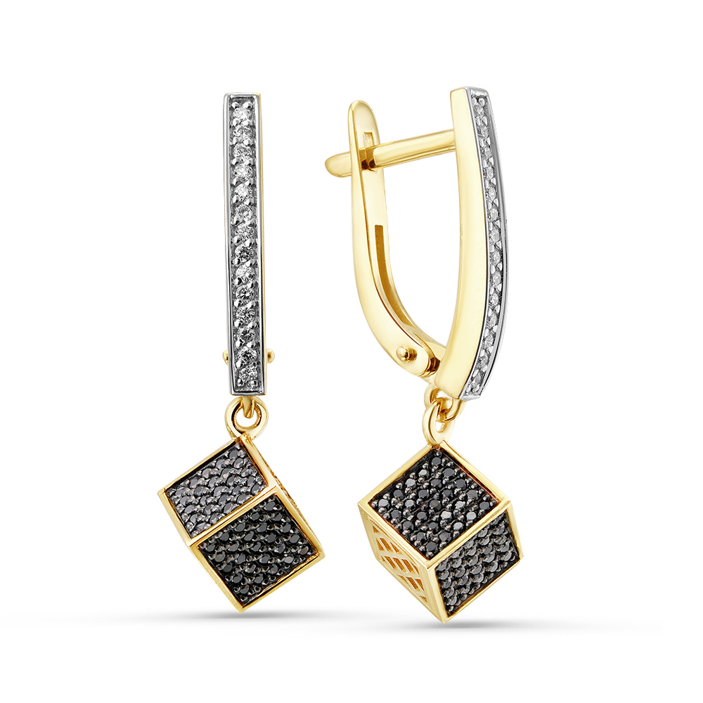 Ювелирное изделие - Серьги из желтого золота с бриллиантами в магазине Best-Gold 151916