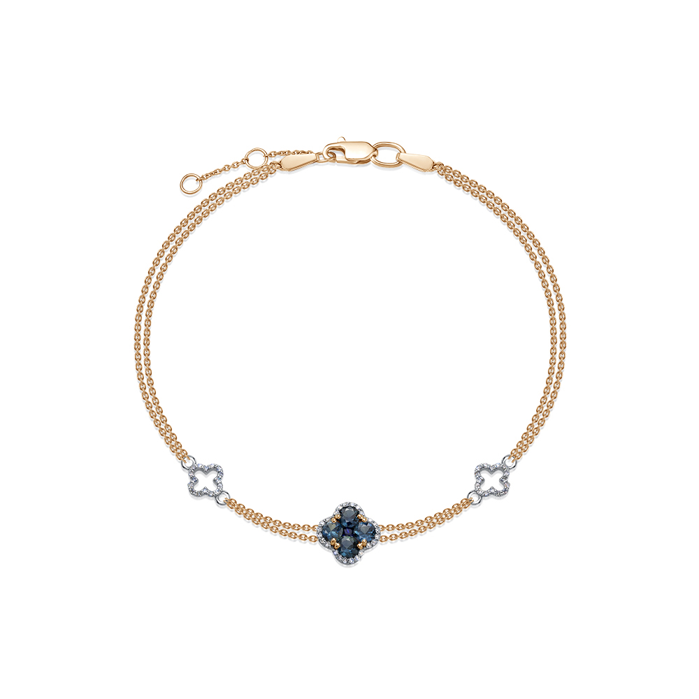 Браслет из красного золота с сапфирами Ювелирное изделие - Браслет из красного золота с сапфирами в магазине Best-Gold 131497