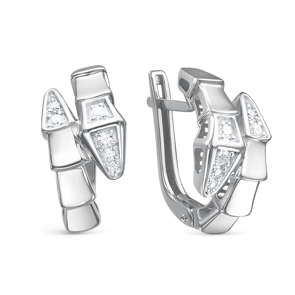 Серьги из серебра с фианитами