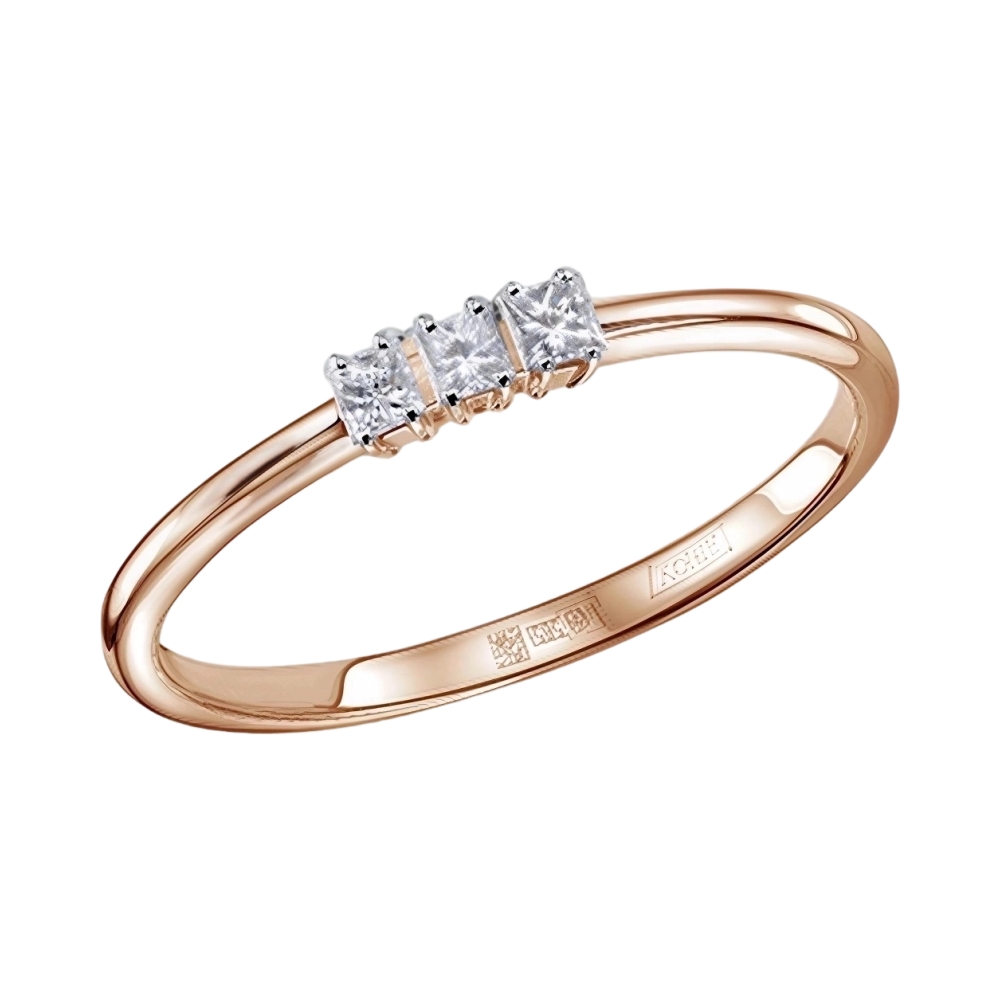 Кольцо из красного золота с бриллиантами Ювелирное изделие - Кольцо из красного золота с бриллиантами в магазине Best-Gold 154921