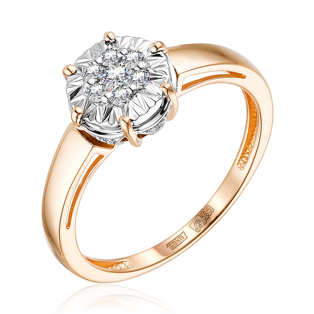 Кольцо из комбинированного золота с бриллиантами Ювелирное изделие - Кольцо из комбинированного золота с бриллиантами в магазине Best-Gold 034104