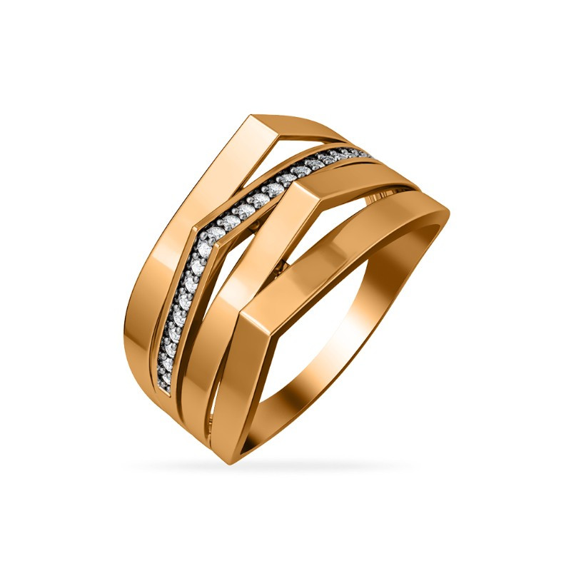 Кольцо из красного золота с фианитами Ювелирное изделие - Кольцо из красного золота с фианитами в магазине Best-Gold 033829