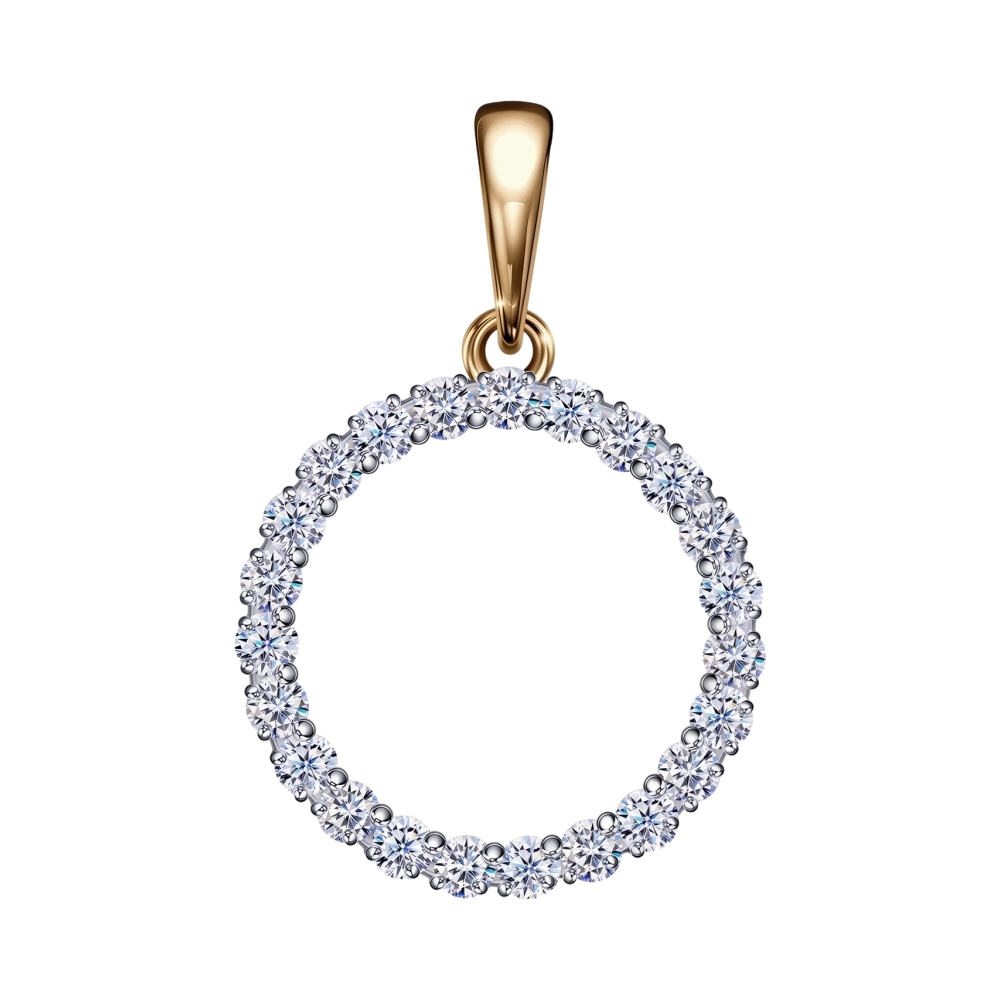 Ювелирное изделие - Подвеска из красного золота с фианитами в магазине Best-Gold 150616