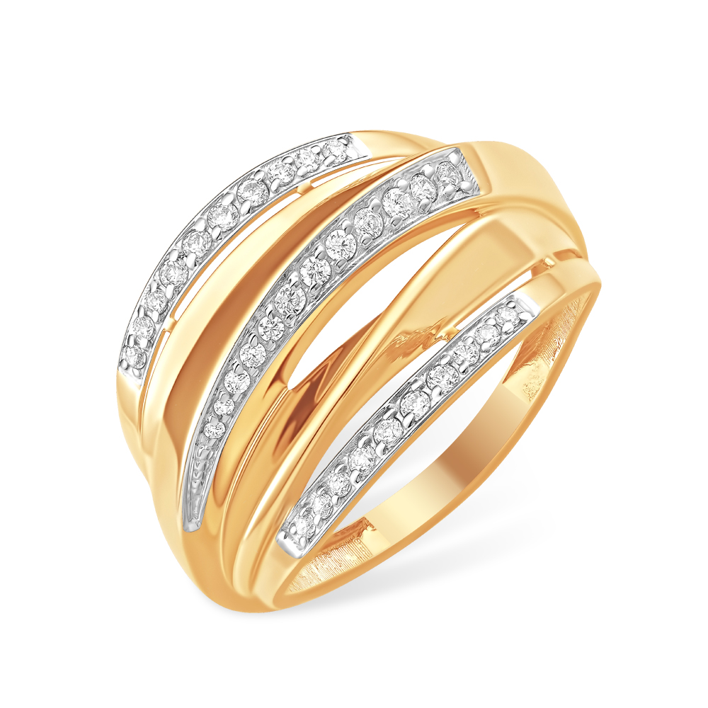 Кольцо из красного золота с фианитами Ювелирное изделие - Кольцо из красного золота с фианитами в магазине Best-Gold 144935