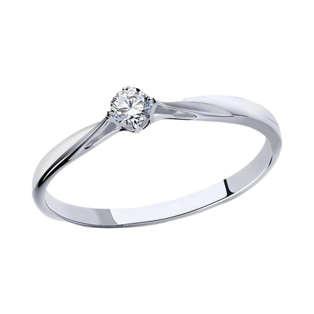 Ювелирное изделие - Кольцо помолвочное из белого золота с бриллиантом в магазине Best-Gold 144693