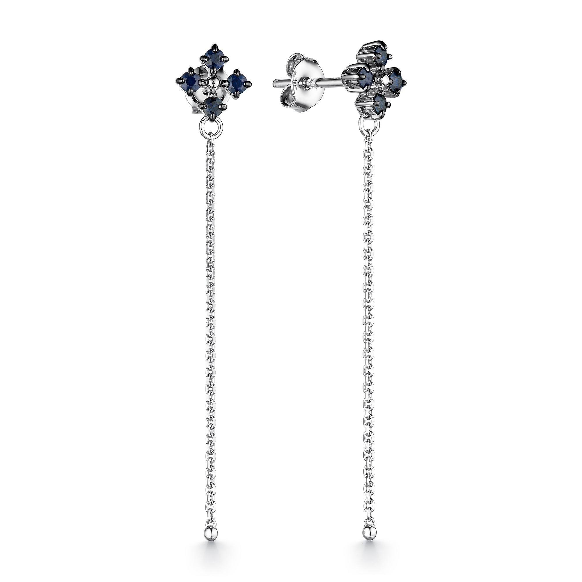 Серьги из белого золота с сапфирами Ювелирное изделие - Серьги из белого золота с сапфирами в магазине Best-Gold 042770