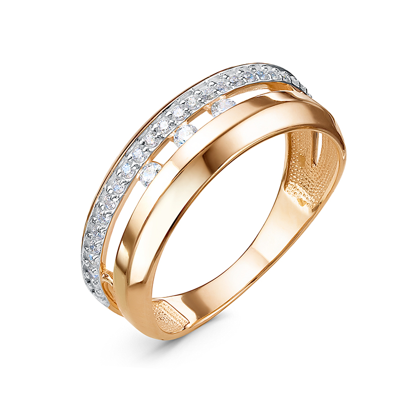 Ювелирное изделие - Кольцо из красного золота с фианитами в магазине Best-Gold 133155