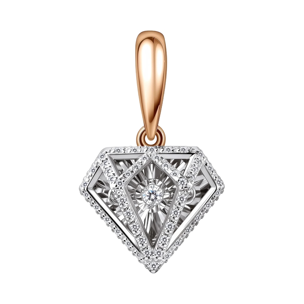 Подвеска из красного золота с бриллиантами Ювелирное изделие - Подвеска из красного золота с бриллиантами в магазине Best-Gold 156227