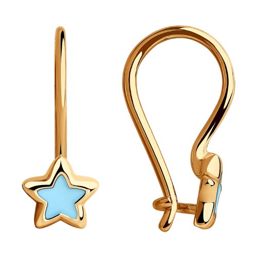 Серьги из красного золота с эмалью Ювелирное изделие - Серьги из красного золота с эмалью в магазине Best-Gold 130055