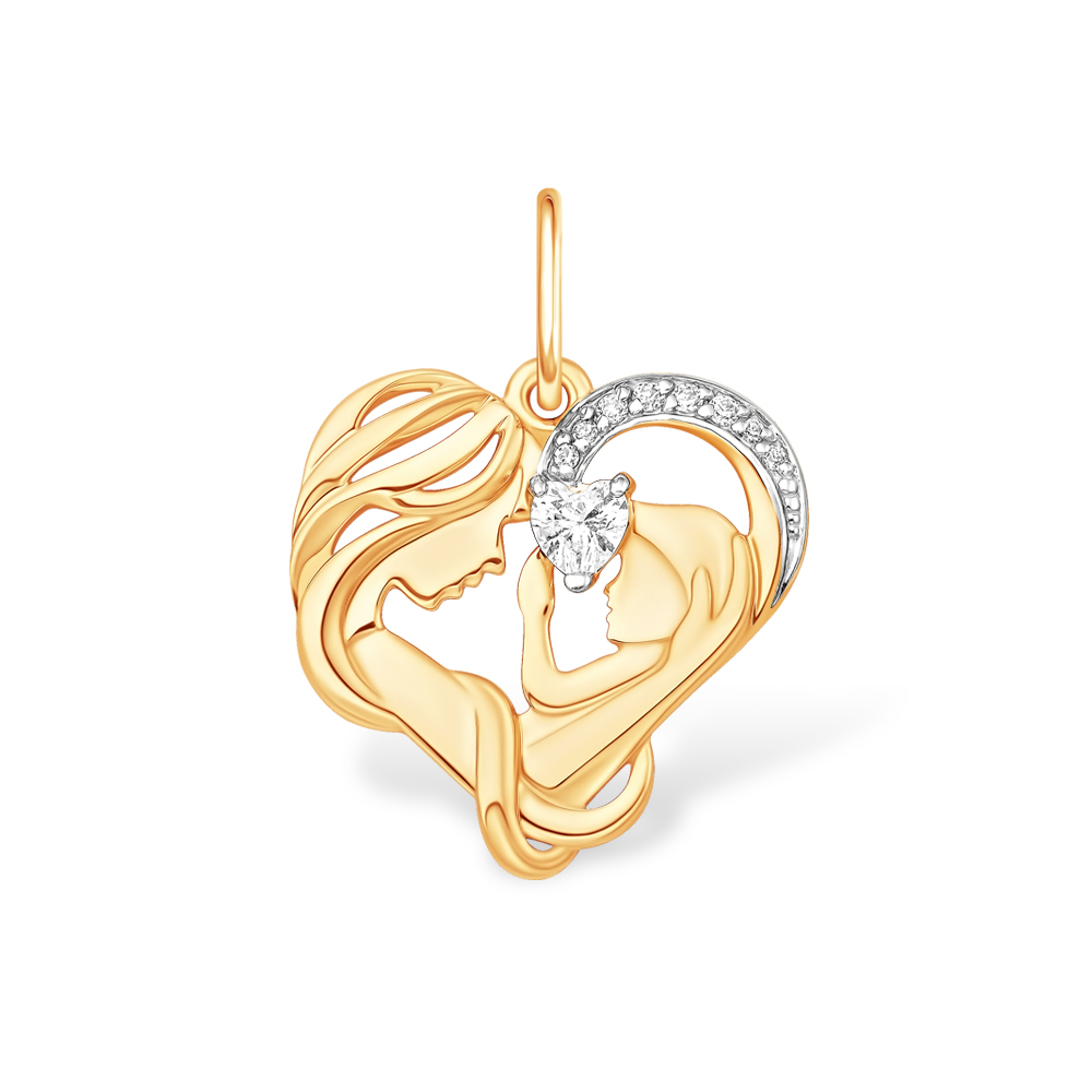 Подвеска из красного золота с фианитами Ювелирное изделие - Подвеска из красного золота с фианитами в магазине Best-Gold 144943