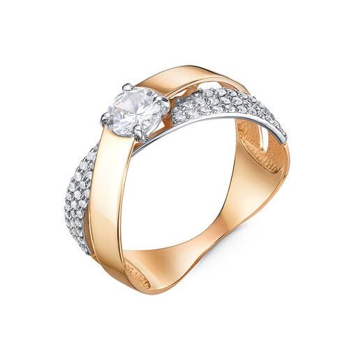 Кольцо из красного золота с фианитами Ювелирное изделие - Кольцо из красного золота с фианитами в магазине Best-Gold 028596