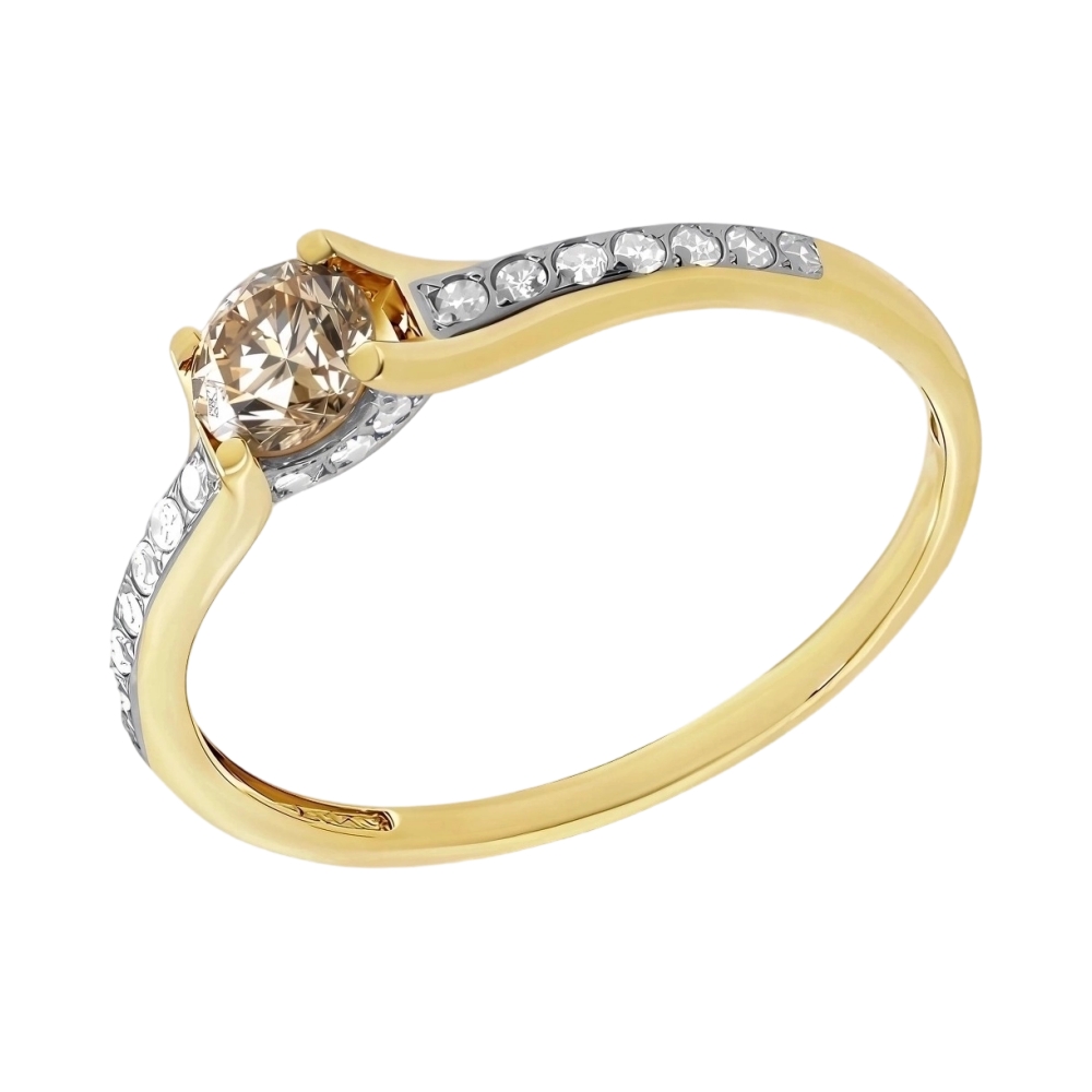 Кольцо из жёлтого золота с бриллиантами Ювелирное изделие - Кольцо из жёлтого золота с бриллиантами в магазине Best-Gold 127453