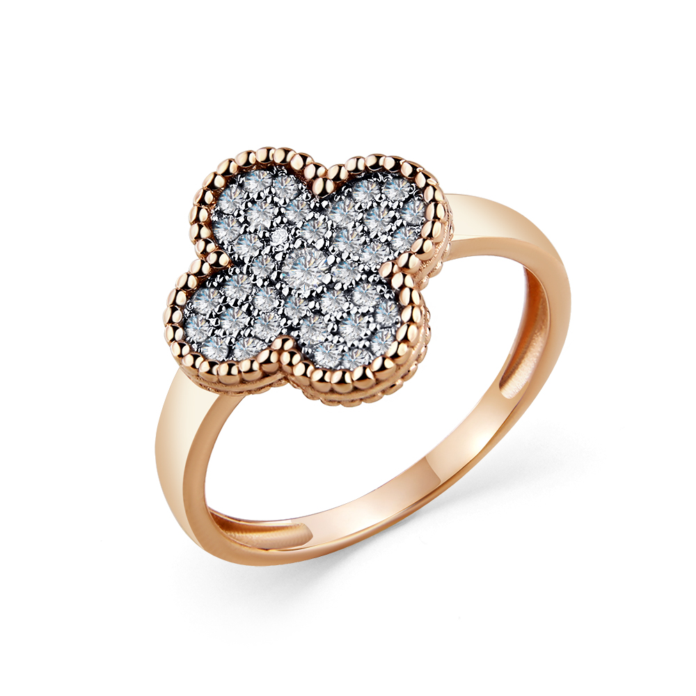 Ювелирное изделие - Кольцо в красном золоте с бриллиантами в магазине Best-Gold 129232