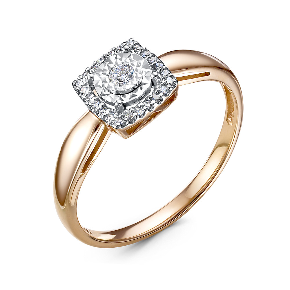 Ювелирное изделие - Кольцо из красного золота с бриллиантами в магазине Best-Gold 102345