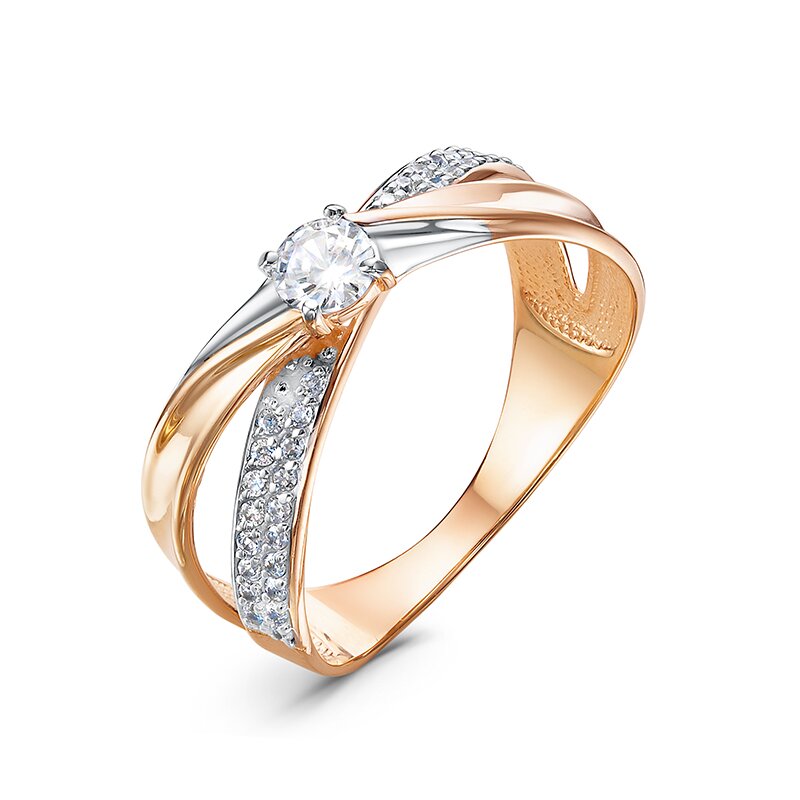 Кольцо из красного золота с фианитами Ювелирное изделие - Кольцо из красного золота с фианитами в магазине Best-Gold 034460