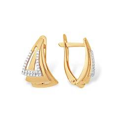 Ювелирное изделие - Серьги из красного золота с фианитами в магазине Best-Gold 048152