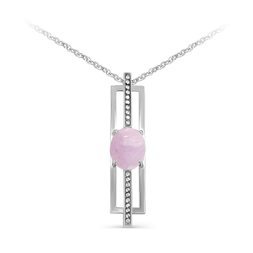 Колье из серебра с кунцитом и фианитами Ювелирное изделие - Колье из серебра с кунцитом и фианитами в магазине Best-Gold 127236