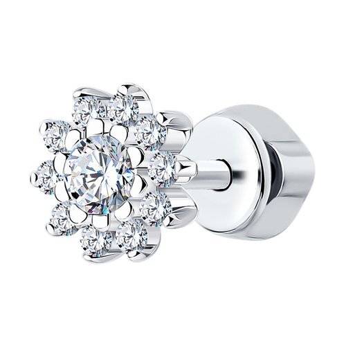 Ювелирное изделие - Серьга из серебра с фианитами в магазине Best-Gold 052453
