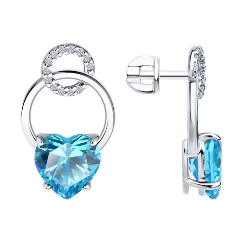 Серьги из серебра с фианитами Ювелирное изделие - Серьги из серебра с фианитами в магазине Best-Gold 140724