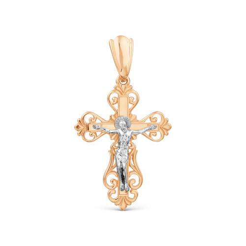 Ювелирное изделие - Крест из комбинированного золота в магазине Best-Gold 099250