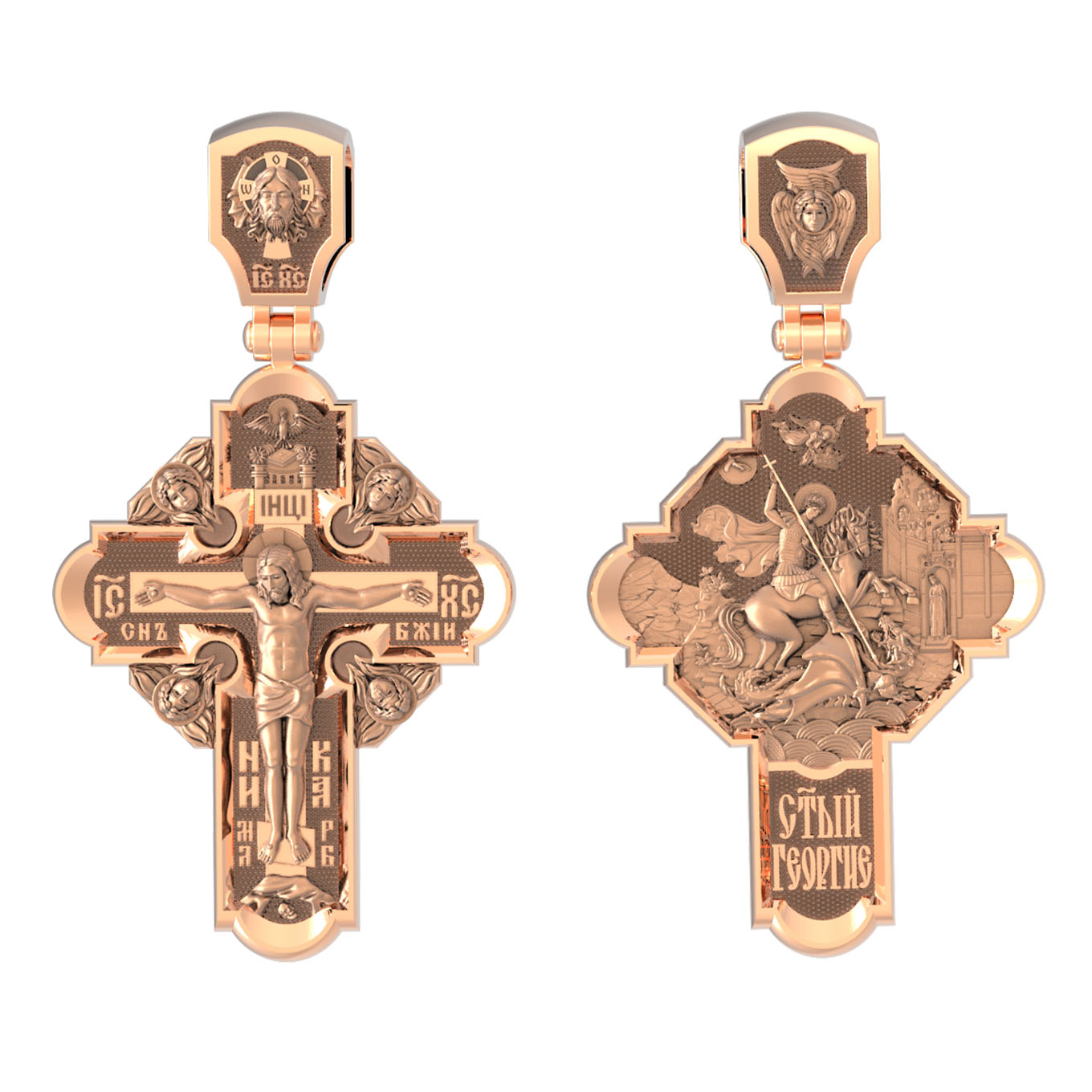 Ювелирное изделие - Крест из красного золота в магазине Best-Gold 155042