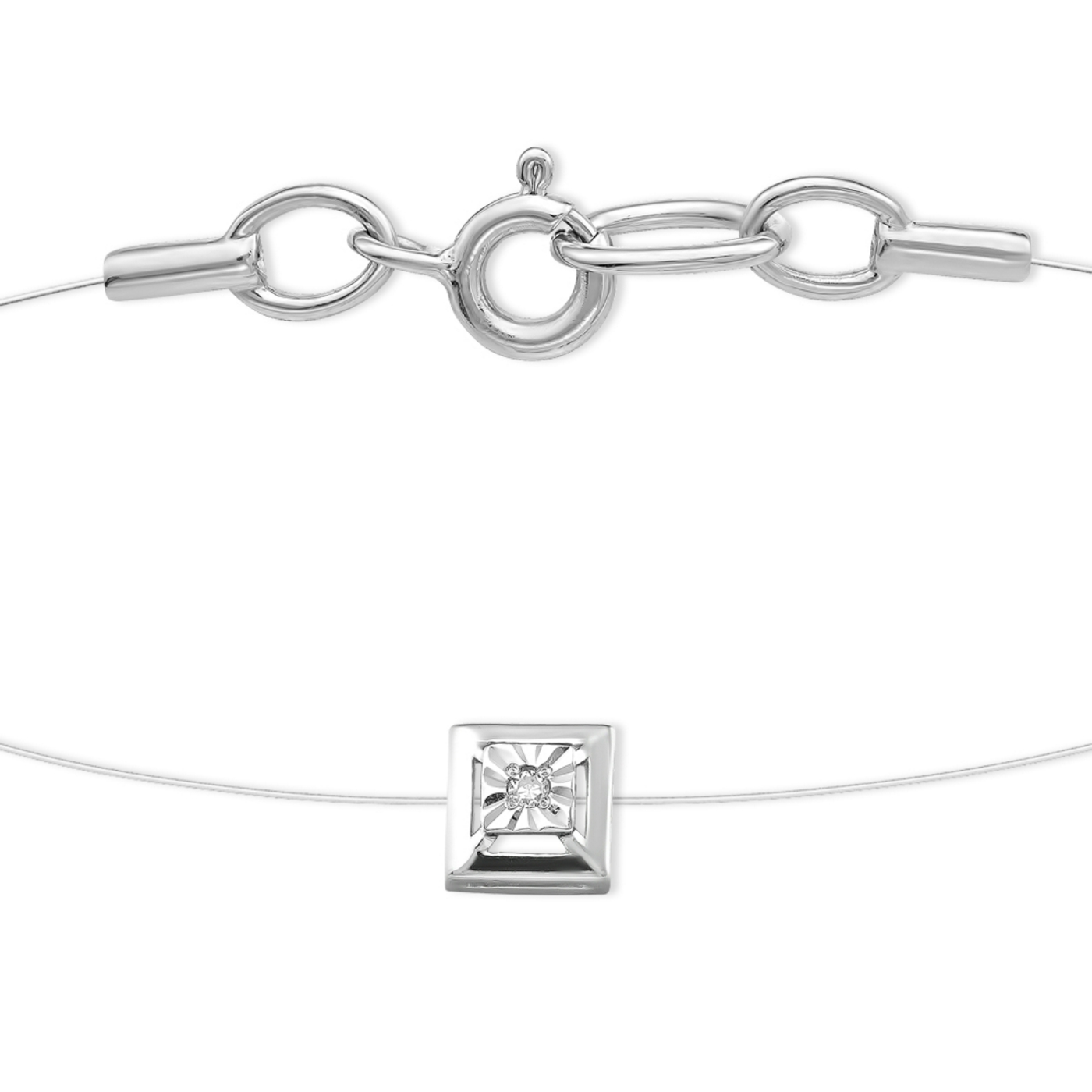 Ювелирное изделие - Колье из серебра с бриллиантом в магазине Best-Gold 153547