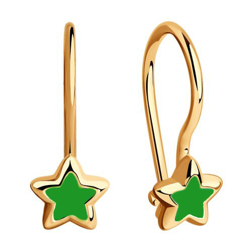 Серьги из красного золота с эмалью Ювелирное изделие - Серьги из красного золота с эмалью в магазине Best-Gold 026492